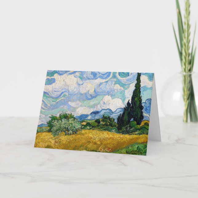 Vincent Van Gogh - Wheat Field with Cypresses Card (Front)