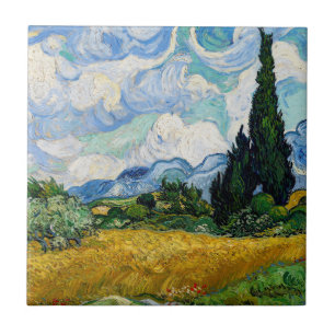 Vincent Van Gogh - Wheat Field with Cypresses Ceramic Tile