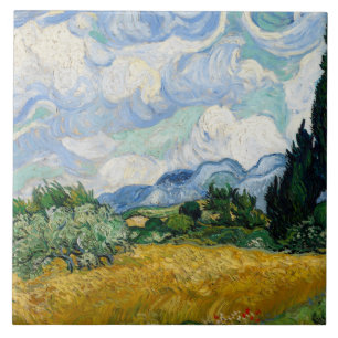 Vincent van Gogh - Wheat Field with Cypresses Ceramic Tile