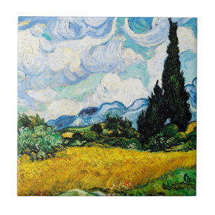 Vincent Van Gogh Wheat Field with Cypresses   Ceramic Tile