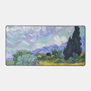 Vincent Van Gogh - Wheat Field with Cypresses Desk Mat