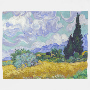Vincent Van Gogh - Wheat Field with Cypresses Fleece Blanket