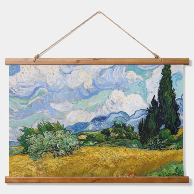 Vincent Van Gogh - Wheat Field with Cypresses Hanging Tapestry (Front)