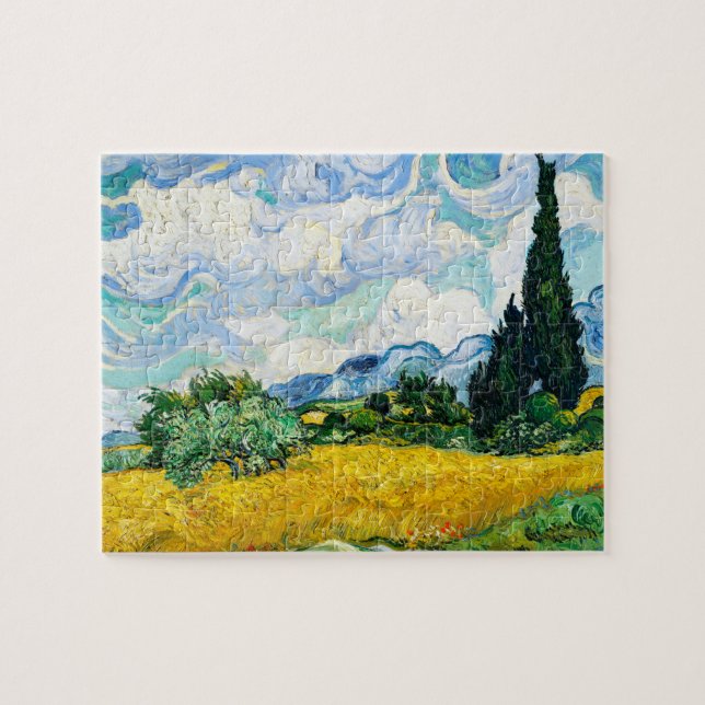 Vincent Van Gogh Wheat Field with Cypresses Jigsaw Puzzle (Horizontal)