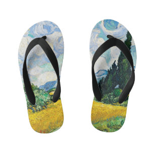 Vincent Van Gogh Wheat Field with Cypresses Kid's Thongs