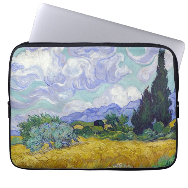 Vincent Van Gogh - Wheat Field with Cypresses Laptop Sleeve (Front)