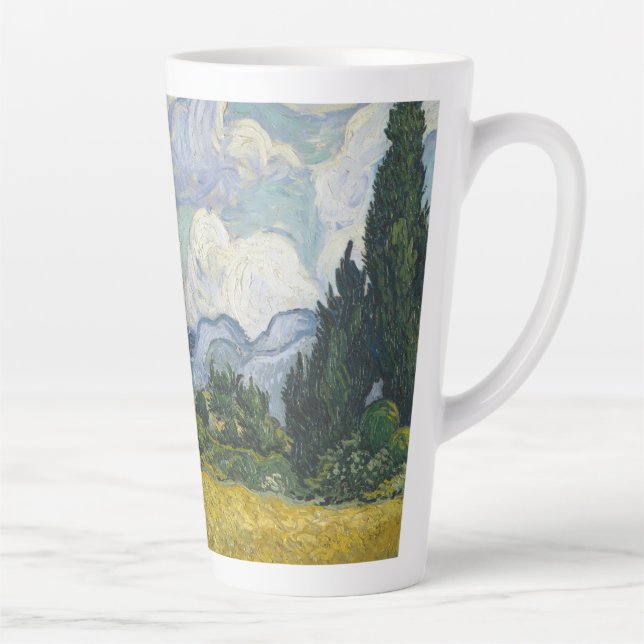 Vincent van Gogh - Wheat Field with Cypresses Latte Mug (Right)