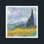 Vincent Van Gogh - Wheat Field with Cypresses Napkin<br><div class="desc">Wheat Field with Cypresses / Champ de ble avec cypres - Vincent Van Gogh,  September 1889</div>