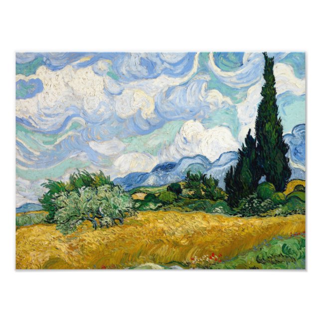 Vincent van Gogh - Wheat Field with Cypresses Photo Print (Front)