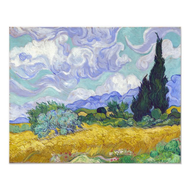 Vincent Van Gogh - Wheat Field with Cypresses Photo Print (Front)