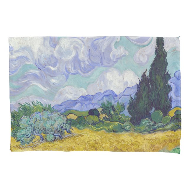 Vincent Van Gogh - Wheat Field with Cypresses Pillowcase (Front)