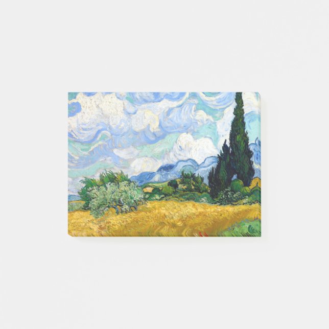 Vincent van Gogh Wheat Field with Cypresses Post-it Notes (Front)