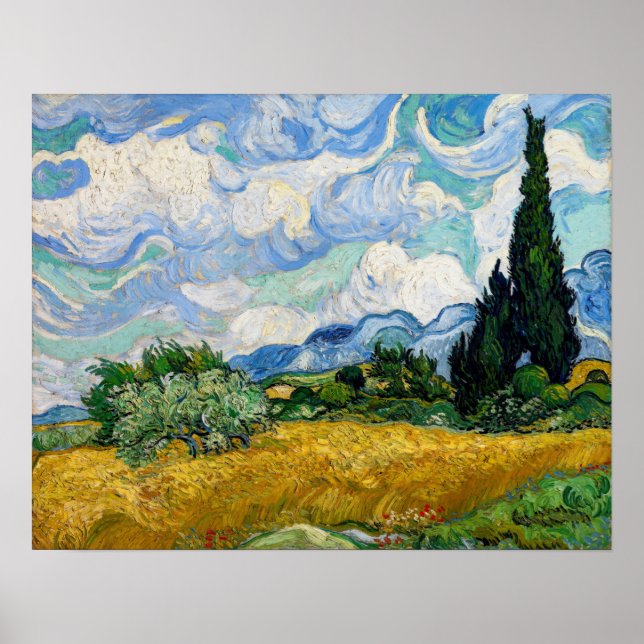 Vincent Van Gogh - Wheat Field with Cypresses Poster (Front)