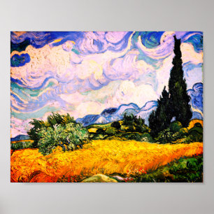 Vincent Van Gogh Wheat Field with Cypresses Poster