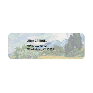 Vincent Van Gogh - Wheat Field with Cypresses Return Address Label