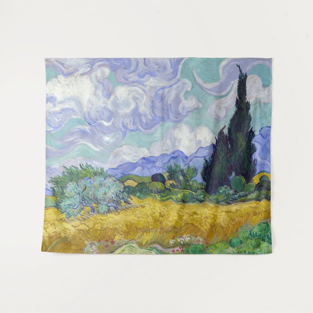 Vincent Van Gogh - Wheat Field with Cypresses Tapestry (Front (Horizontal))