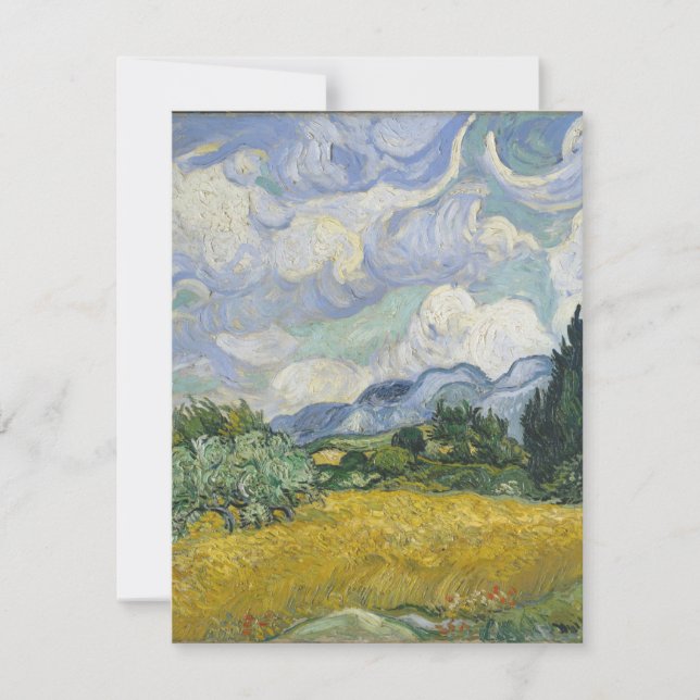 Vincent van Gogh - Wheat Field with Cypresses Thank You Card (Front)