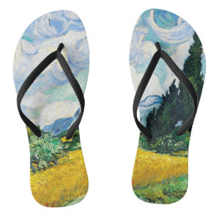Vincent Van Gogh Wheat Field with Cypresses Thongs