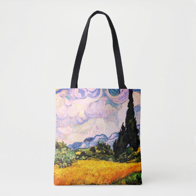 Vincent Van Gogh Wheat Field with Cypresses Tote Bag (Front)