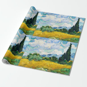 Vincent Van Gogh Wheat Field with Cypresses Wrapping Paper