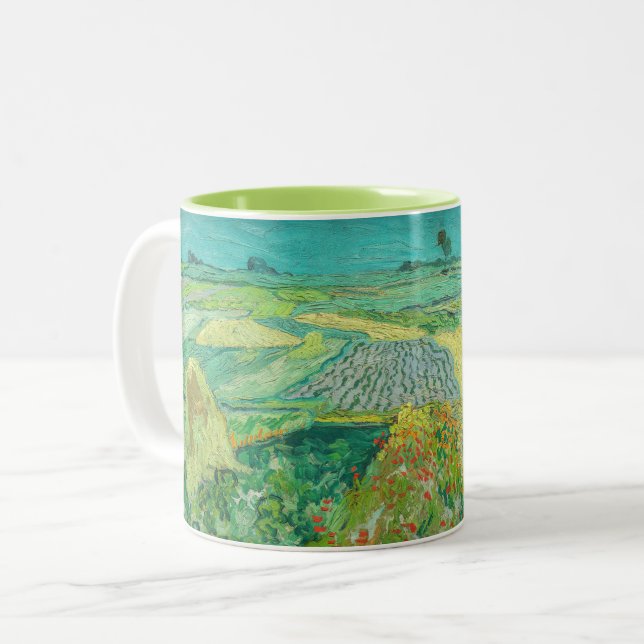 Vincent van Gogh - Wheat Fields near Auvers Two-Tone Coffee Mug (Front Left)