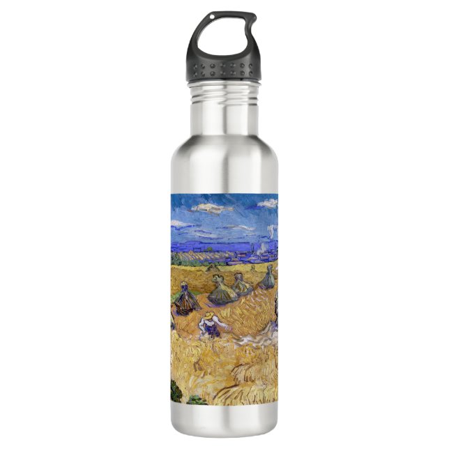 Vincent van Gogh - Wheat Stacks with Reapers 710 Ml Water Bottle (Front)