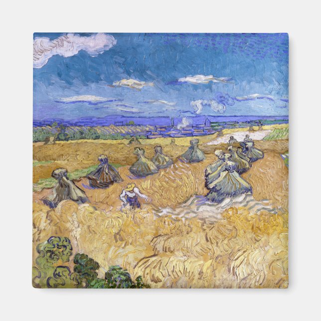 Vincent van Gogh - Wheat Stacks with Reapers Magnet (Front)