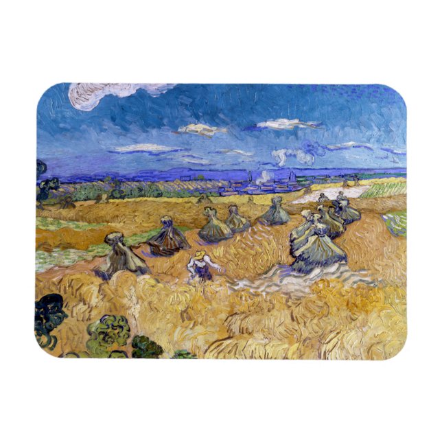 Vincent van Gogh - Wheat Stacks with Reapers Magnet (Horizontal)