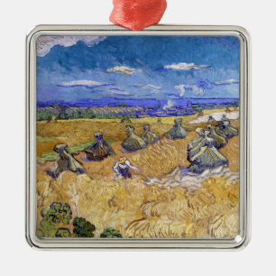 Vincent van Gogh - Wheat Stacks with Reapers Metal Ornament