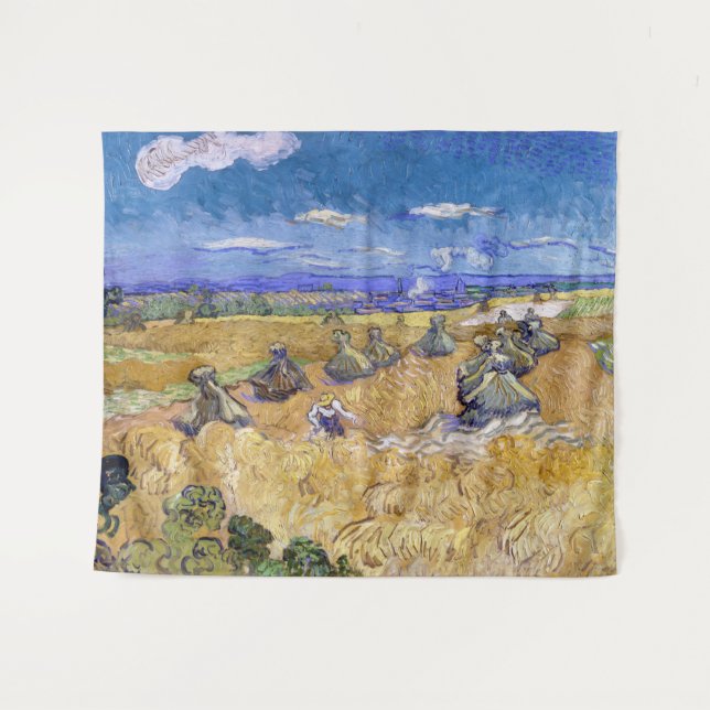 Vincent van Gogh - Wheat Stacks with Reapers Tapestry (Front (Horizontal))