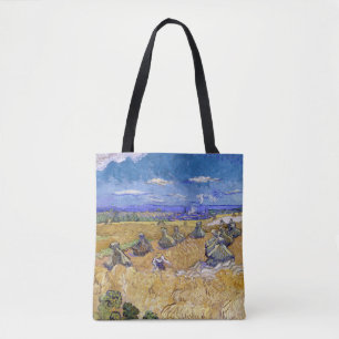 Vincent van Gogh - Wheat Stacks with Reapers Tote Bag