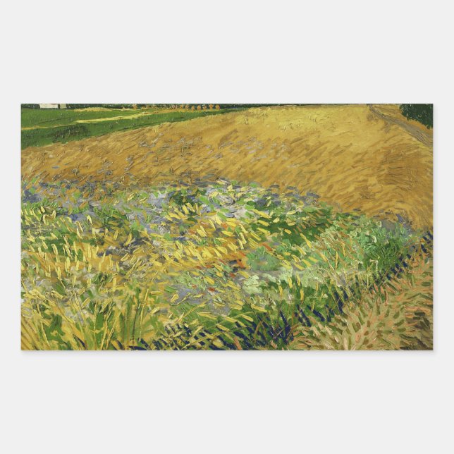Vincent van Gogh - Wheatfield Rectangular Sticker (Front)