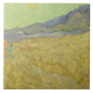 Vincent van Gogh - Wheatfield with a Reaper Ceramic Tile