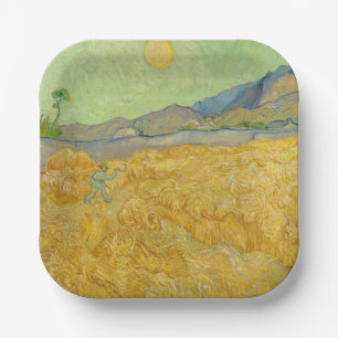 Vincent van Gogh - Wheatfield with a Reaper Paper Plate