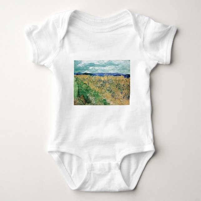Vincent van Gogh Wheatfield with Cornflowers Baby Bodysuit (Front)