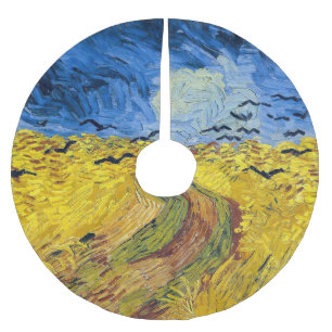 Vincent van Gogh - Wheatfield with Crows Brushed Polyester Tree Skirt