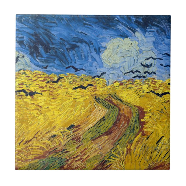 Vincent van Gogh - Wheatfield with Crows Ceramic Tile (Front)