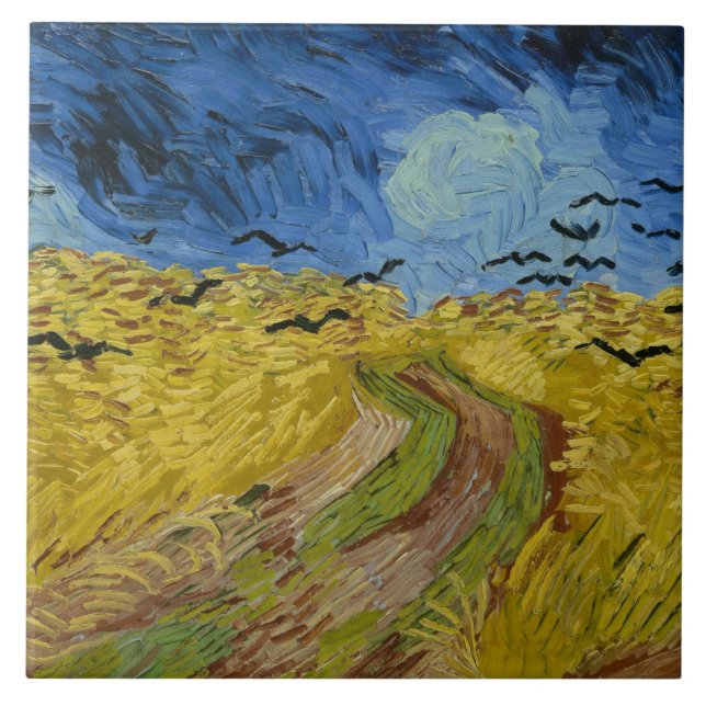 Vincent van Gogh - Wheatfield with Crows Ceramic Tile (Front)