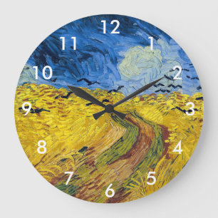 Vincent van Gogh - Wheatfield with Crows Large Clock