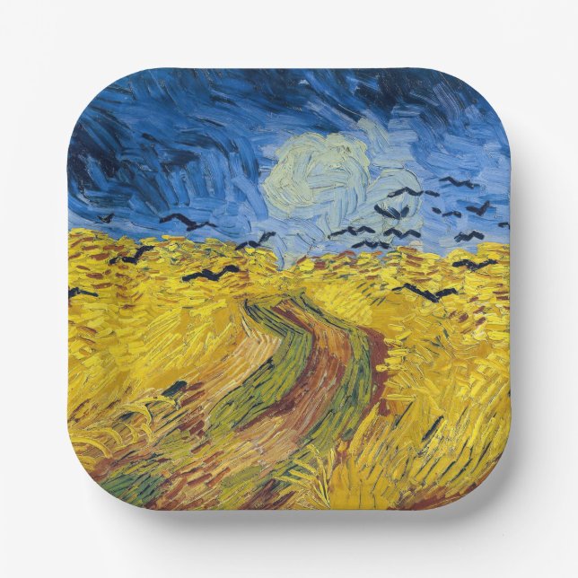 Vincent van Gogh - Wheatfield with Crows Paper Plate (Front)