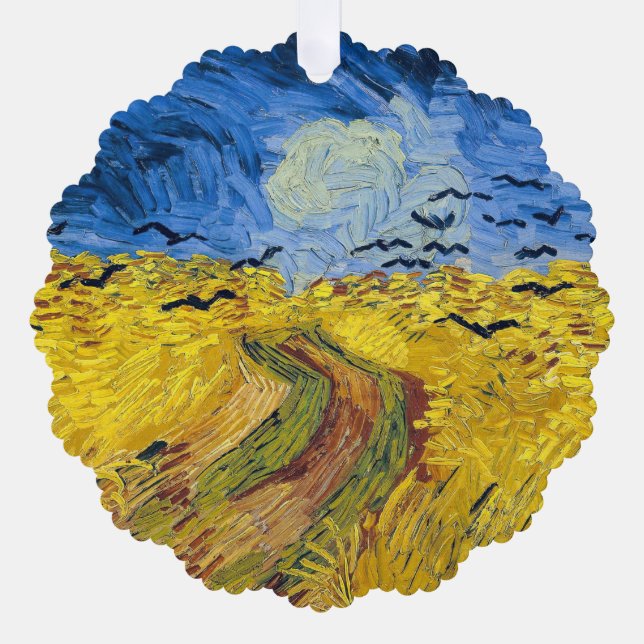Vincent van Gogh - Wheatfield with Crows Tree Decoration Card (Front)