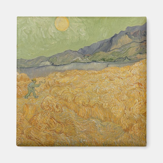 Vincent van Gogh | Wheatfield with Reaper, 1889 Magnet (Front)