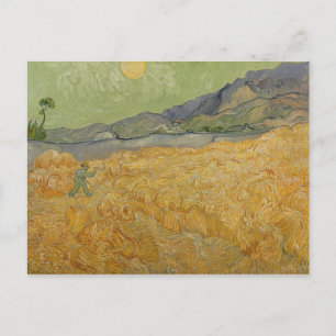 Vincent van Gogh Wheatfield with Reaper, 1889 Postcard