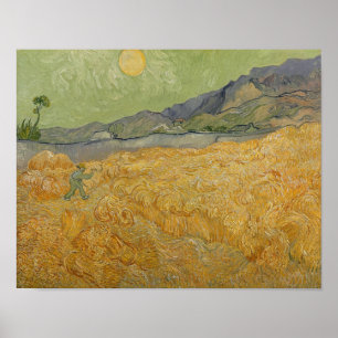 Vincent van Gogh   Wheatfield with Reaper, 1889 Poster