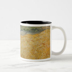 Vincent van Gogh   Wheatfield with Reaper, 1889 Two-Tone Coffee Mug