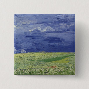 Vincent van Gogh Wheatfields under Thundercloud 15 Cm Square Badge