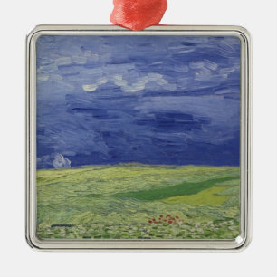 Vincent van Gogh Wheatfields under Thundercloud Metal Ornament