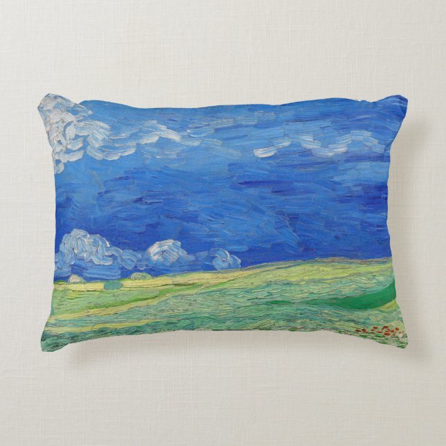 Vincent van Gogh - Wheatfields under Thunderclouds Decorative Cushion (Front)