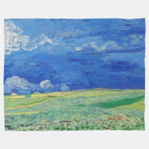 Vincent van Gogh - Wheatfields under Thunderclouds Fleece Blanket