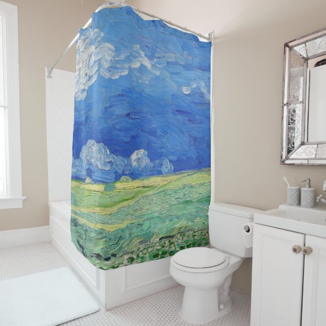 Vincent van Gogh - Wheatfields under Thunderclouds Shower Curtain (In Situ)